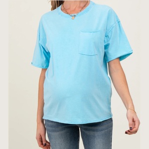 100% Cotton Pregnancy Women Maternity T-<b>shirts</b> Oversized Drop Shoulder Crewneck Breastfeeding T-<b>Shirt</b> Nursing Tees Breathable - Product Image 1