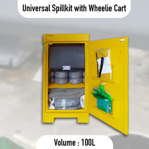 Kit Universal para Derrames de 100L con Carro con Ruedas – Kit Móvil de Respuesta a Derrames de Productos Químicos Peligrosos, Proveedor de Kits de Control de Derrames Industriales - Product Image 2