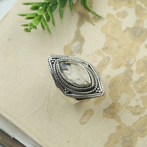 Top Quality White <b>Crystal</b> Gemstone 925 Sterling Silver <b>Ring</b> Vintage Handmade Statement <b>Ring</b> Rose Gold Yellow Gold Plated Jewelry - Product Image 6