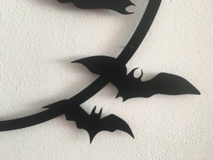 Decoración de Pared Metálica Circular con Diseño de Murciélagos, Temática de Halloween, Decoración Colgante Espeluznante para la Entrada del Hogar, Decoración de Pared de la India - Product Image 6