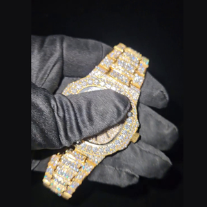Montres de luxe automatiques Hip Hop avec diamants VVS1, montre Moissanite Iced Out pour hommes en acier inoxydable - Product Image 1