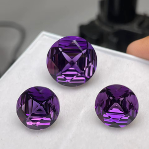 Loupe d'améthyste naturelle, taille ronde, ensemble de 3 pièces, qualité AAA, avec un lustre superbe, coupe et polissage parfaits, à prix avantageux. - Product Image 5