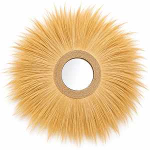 Espejo Bohemio con Diseño de Rayos de Sol, Hecho a Mano con Hierba Rayung Natural, Decoración Ecológica y Duradera para Bodas y Regalos de Agradecimiento - Product Image 1