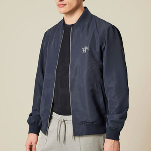 Chaqueta Bomber de Invierno con Cuello Alto de Lona de Poliéster/Nylon, Diseño de Última Moda, Impermeable, con Logotipo Frontal, Venta al Por Mayor para Hombre - Product Image 3