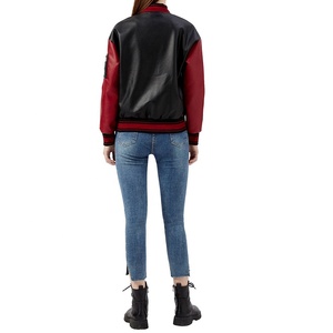 Veste d'extérieur en cuir véritable, style universitaire, respirante, type bomber, vente en gros, broderie personnalisée, veste pour femme - Product Image 2