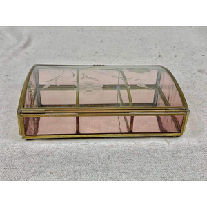 Traditional Metal And <b>Glass</b> Jewellry <b>Box</b> Reflecting Cultural Design For Preserving Precious Ornaments Safely - Product Image 1