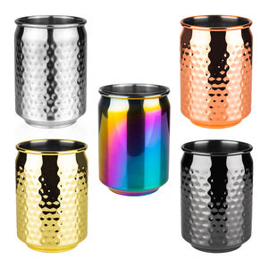 Ensemble de tasses à boire en acier inoxydable martelé, gobelets métalliques réutilisables, verres à eau, verres à cocktail, verres à jus, articles de cuisine et de bar - Product Image 6