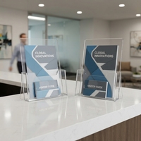 Présentoir à brochures en acrylique transparent, support de documentation, organiseur de magazines pour le commerce de détail, le bureau et la réception