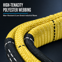 Sangle de remorquage en polyester haute ténacité, robuste, pour véhicules 4x4, sangle de récupération d'urgence avec boucles renforcées pour camion et SUV