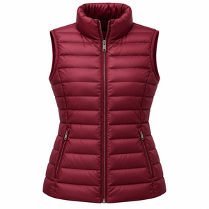 Customizable Plus Size Women's Winter Warm Nylon Quilted <b>Puffer</b> <b>Vest</b> with Zipper Closure Sleeveless Breathable & Quick Dry - Product Image 4