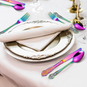ชุดช้อนส้อมสแตนเลสสตีลสีทองขายดี ชุดช้อนส้อมทองคำสำหรับงานแต่งงาน - Product Image 6