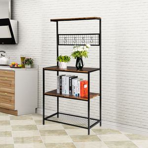 Artisasset High Display <b>Shelf</b> <b>Kitchen</b> Bakers Rack Coffee Bar Microwave Oven Stand Spice Rack Organizer Workstation - Product Image 1