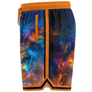 Shorts en maille personnalisés de haute qualité, sublimés, décontractés, pour le basketball et la course à pied, au-dessus du genou, respirants, pour hommes - Product Image 4