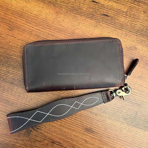 Premium Quality <b>Boot</b> Stitch Genuine Cowhide Leather Wallets with Hand Strap Multi-function Phone RFID Zipper Clutch for Women's - Product Image 6