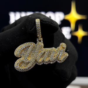 Colgante de Letra Personalizada Chapado en Oro con Moissanita VVS Iced Out, Plata de Ley 925, Amuleto de Collar Hip Hop - Product Image 1