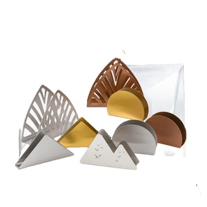 Distributeur de mouchoirs rond en métal doré sur pied, porte-serviettes de table avec décoration de bureau, boîtes à mouchoirs - Product Image 3