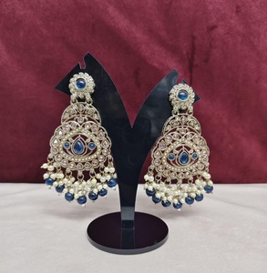 Pendientes de Araña de Aleación Chapados en Oro con Piedras y Perlas, de Alta Calidad, Estilo Étnico Tradicional, Certificados por Terceros, Regalo para Mujer - Product Image 3