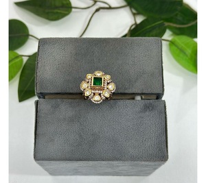 Anillo Ajustable de Moissanita Chapado en Oro de Primera Calidad, Elegante y Moderno, para Mujer, Colección para Bodas y Fiestas - Product Image 1