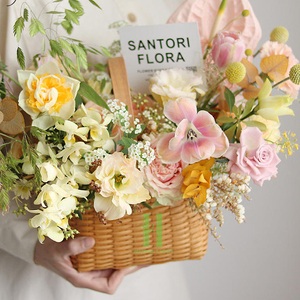 Cestas de Flores de Seagrass Hechas a Mano, Regalo para el Día de la Madre, Cesta de Almacenamiento Tejida Natural, Decoración Boho para el Hogar, Ecológica - Product Image 1