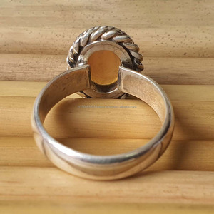 Wholesale 925 Sterling Silver Ethiopian <b>Opal</b> Gemstone <b>Ring</b> Elegant Oval Shape Twisted Rope Design for Engagement Wedding Gift - Product Image 6