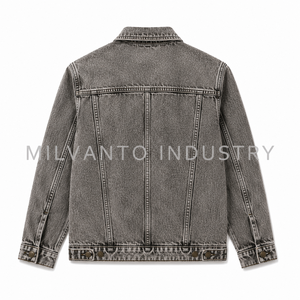 <b>Men</b>’s Custom Washed Gray Denim <b>Jacket</b> | Vintage <b>Trucker</b> <b>Jacket</b> with Multiple Utility Pockets | Casual Streetwear Jean <b>Jacket</b> - Product Image 6