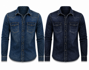 Camisa Casual de Hombre Premium 100% Algodón Twill con Botones Cubiertos, Tejido Transpirable, Mangas Largas, Lista para el Verano - Product Image 1