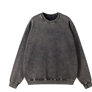 เสื้อสเวตเชิ้ตคอกลมทรงโอเวอร์ไซส์ ยูนิเซ็กซ์ สีพื้น ผ้าฝ้ายถัก สวมใส่สบายๆ สำหรับฤดูใบไม้ร่วง ทรงปกติ แขนยาว - Product Image 6