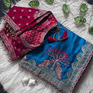 Sari de créateur tendance avec broderie Meena et blouse cousue prête à porter, prix de gros par Royal Export - Product Image 1