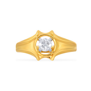 Bague solitaire pour homme Abstract Bloom, Bague l'aube impériale de la valeur étincelante et de la teinte rosée, Bague Lumen souveraine avec diamants - Product Image 3