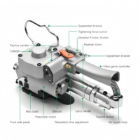 Outil de cerclage pneumatique A25 |   Machine à cerclage pneumatique PP PET pour l'emballage de palettes, applications en entrepôt et industrielles