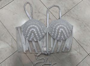 Bustier de Perlas Blancas Hecho a Mano para Novias - Product Image 2