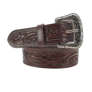 Cinturón de herramientas de cuero occidental genuino grabado floral de mano de obra de calidad para vaquero vaquera elegante conjunto de hebilla antigua vintage - Product Image 6