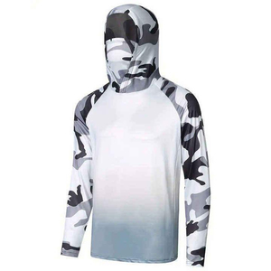 Breathable Spandex/Polyester Pullover Customizable Lightweight Quick-Dry Outdoor <b>Beach</b> Wear Men's Fishing <b>Hoodie</b> UPF 50 Anti-UV - Product Image 1