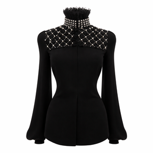 Blazer extragrande de doble botonadura premium para mujer, estilo tweed texturizado, blazer llamativo para oficina - Product Image 1