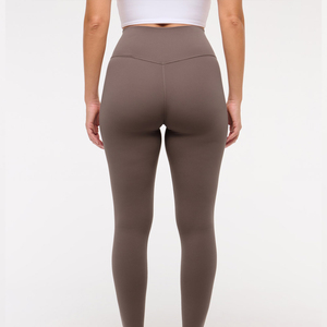 Leggings de yoga taille mi-haute pour femmes, avec logo personnalisé, effet ventre plat, écologiques, respirants, séchage rapide, longueur cheville, pour filles, entraînement et gym - Product Image 2