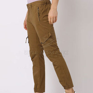 Pantalon cargo homme coupe slim et droite, léger, 100% coton, respirant, confortable, décontracté, effet délavé - Product Image 2