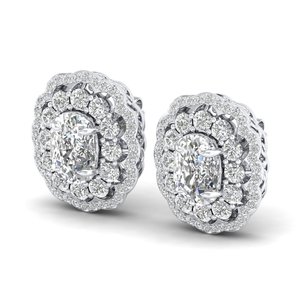 REYES Custom 925 Sterling <b>Silver</b> Cushion Cut 11.92 Carat Moissanite Screw Back <b>Stud</b> Earrings Elegant Wedding Gift Fine Jewelry - Product Image 2