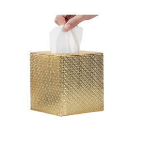 Caja de pañuelos de diseño rectangular con acabado martillado, organizador de almacenamiento duradero, accesorio decorativo para el hogar, soporte para caja de pañuelos - Product Image 5