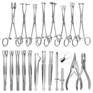 Juego de Instrumentos Manuales para Perforaciones Corporales de Acero Quirúrgico 316L, Certificado CE, Pinzas Autoblocantes para Ombligo, Oreja y Nariz - Product Image 1