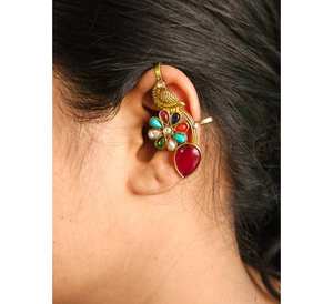 Design paon couleur verte design élégant plaqué or vêtements pour femmes beaux bijoux à prix abordable vente bête - Product Image 4