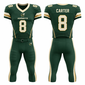 Uniforme de Fútbol Americano Estilo Profesional, Personalizado, al por Mayor, Ligero, Flexible, Duradero, Reforzado, Elástico, Cómodo, Tela de Poliéster - Product Image 1