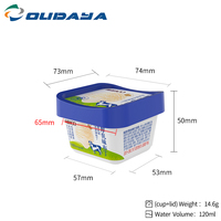 120ml Reciclar Desechable IML Impresión Helado Yogur Embalaje Envase de plástico Pudding Cup con tapa