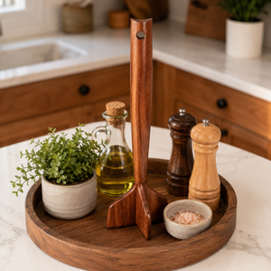 Hachoir à viande en bois d'acacia |   Éminceur à viande à 3 lames en bois, ustensile de cuisine à prise facile pour mélanger et écraser la viande - Product Image 4