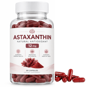 Cápsulas de Astaxantina 100% Pura al por Mayor, 60 Unidades, 12 mg, Suplemento Dietético, Cápsulas de Astaxantina de Primera Calidad, Proveedor al por Mayor - Product Image 1