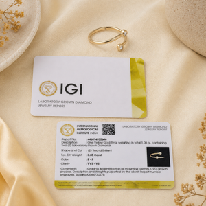 Classic Designer 14KT Solid Yellow Gold <b>Adjustable</b> <b>Ring</b> with Lab Grown Diamond IGI Certified Jewelry for Women's Wedding & Party - Product Image 6