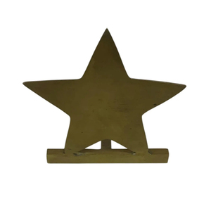 Handcrafted Luxury Golden Brass Made Star <b>Stocking</b> <b>Holder</b> With Sturdy Metal Base For Festive Christmas Mantle Decoration - Product Image 4
