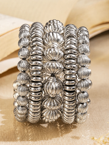 Women's Tibetan Gold Plated <b>Ball</b> Pattern Imitation Pearl Vintage Bangles and <b>Bracelets</b> - Product Image 2