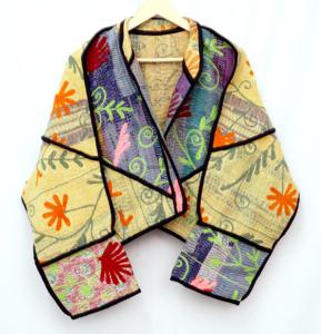 Nouvelle veste en coton Kantha brodée à la main, style vintage, patchwork, col mandarin, manches longues, respirante, écologique, automne - Product Image 2