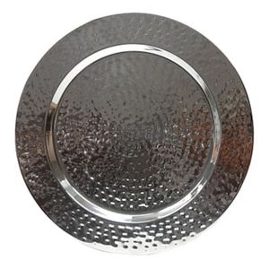Assiette de présentation personnalisable en métal de 12 pouces, réutilisable, passe au lave-vaisselle, finition pewter antique, pour les fêtes - Product Image 4