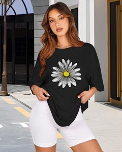 T-shirts d'été pour femmes 100% coton, imprimés graphiques, t-shirts DTF, col rond, manches courtes, amples et confortables - Product Image 4